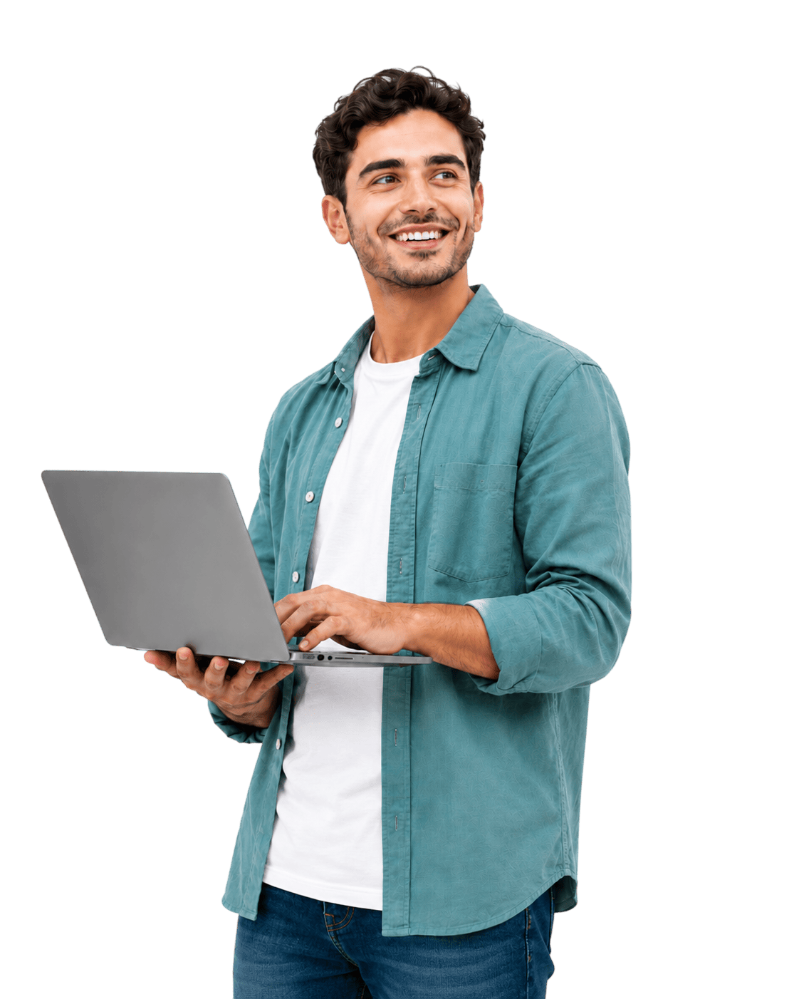 Developers Plus engineer with laptop